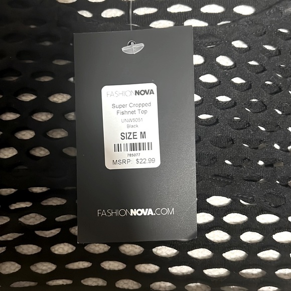 Fashion Nova Super Cropped Fishnet Top - Picture 4 of 4